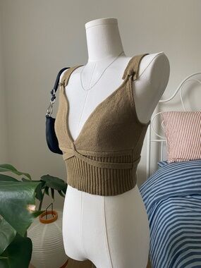 Altuzarra briallen knitted cropped tank - Olive Size XS